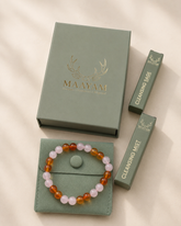 Rose Quartz and Carnelian bracelet for love and passion — Maayam India