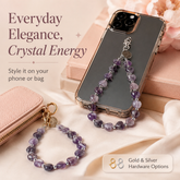 Heart Phone Charm – Amethyst — crystal charm for peace and tranquility — Maayam India