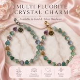 Heart Phone Charm – Multi Fluorite — crystal charm for focus and mental clarity — Maayam India