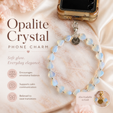 Heart Phone Charm – Opalite — crystal charm for serenity and smooth transitions — Maayam India