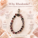Heart Phone Charm – Rhodonite close-up detail of natural crystals — Maayam India