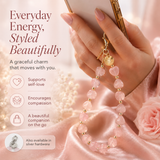 Heart Phone Charm – Rose Quartz with genuine heart-shaped Rose Quartz — Maayam India