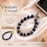 Heart Phone Charm – Sodalite — crystal charm for truth and inner peace — Maayam India