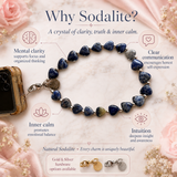 Heart Phone Charm – Sodalite close-up detail of natural crystals — Maayam India