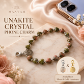 Heart Phone Charm – Unakite — crystal charm for balance and gentle growth — Maayam India