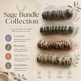 Sage Smudge Sticks – Set of 4 (Lavender, Rosemary, Eucalyptus & Mixed Flower)