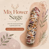 Sage Smudge Sticks – Set of 4 (Lavender, Rosemary, Eucalyptus & Mixed Flower)
