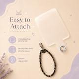 Triple Shield Phone Charm (Black Tourmaline + Black Obsidian + Tiger Eye)