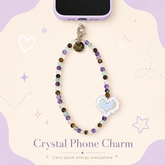 Focus & Flow Phone Charm (Fluorite + Clear Quartz + Amethyst + Tiger Eye)