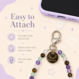 Focus & Flow Phone Charm (Fluorite + Clear Quartz + Amethyst + Tiger Eye)