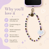 Focus & Flow Phone Charm (Fluorite + Clear Quartz + Amethyst + Tiger Eye)