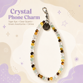 Success & Luck Phone Charm (Citrine + Tiger Eye + Green Aventurine + Clear Quartz)