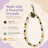 Success & Luck Phone Charm (Citrine + Tiger Eye + Green Aventurine + Clear Quartz)