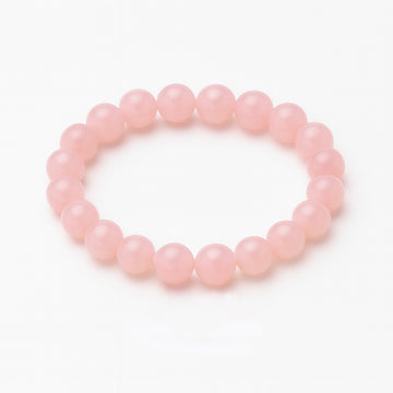 Natural Rose Quartz crystal bracelet close-up — Maayam India
