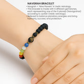 Navgrah Shanti crystal bracelet natural stones close-up — Maayam India