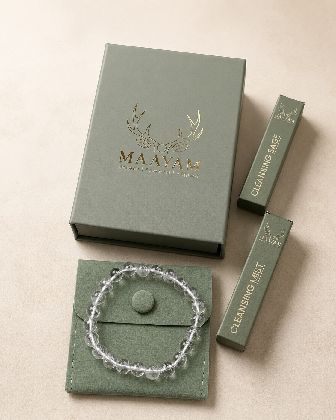 Sphatik Clear Quartz bracelet for purity and clarity — Maayam India