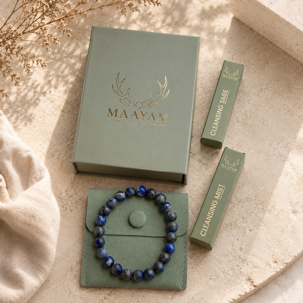 Lapis Lazuli bracelet for wisdom and mental clarity — Maayam India
