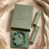 Multi Fluorite bracelet lifestyle shot — Maayam India