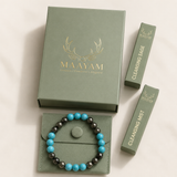 Turquoise and Pyrite bracelet for prosperity and protection — Maayam India