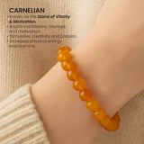 Carnelian vitality bracelet on wrist — Maayam India