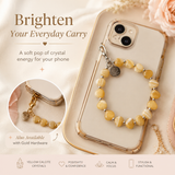 Heart Phone Charm – Yellow Calcite with genuine heart-shaped Yellow Calcite — Maayam India