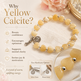 Heart Phone Charm – Yellow Calcite close-up detail of natural crystals — Maayam India