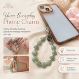 Heart Phone Charm – Green Aventurine with genuine heart-shaped Green Aventurine — Maayam India