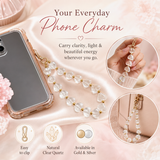 Heart Phone Charm – Clear Quartz with genuine heart-shaped Clear Quartz — Maayam India