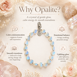 Heart Phone Charm – Opalite close-up detail of natural crystals — Maayam India