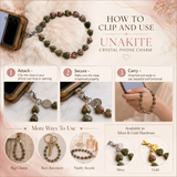 Maayam India Heart Phone Charm – Unakite premium packaging