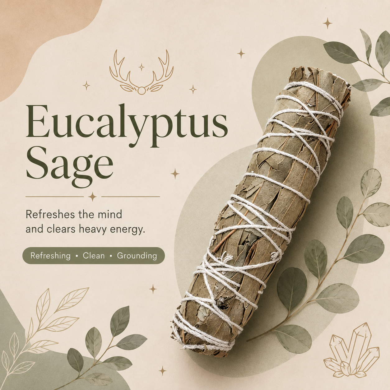 Sage Smudge Sticks – Set of 4 (Lavender, Rosemary, Eucalyptus &amp; Mixed Flower)