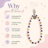 Divine Feminine Phone Charm (Moonstone + Carnelian + Rose Quartz + Amethyst)