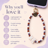 Grounded Intuition Phone Charm (Moonstone + Red Jasper + Amethyst)
