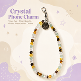 Success & Luck Phone Charm (Citrine + Tiger Eye + Green Aventurine + Clear Quartz)