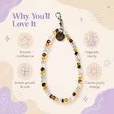 Success & Luck Phone Charm (Citrine + Tiger Eye + Green Aventurine + Clear Quartz)