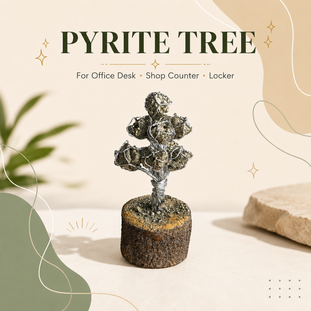 Mini Pyrite Tree for Office Desk