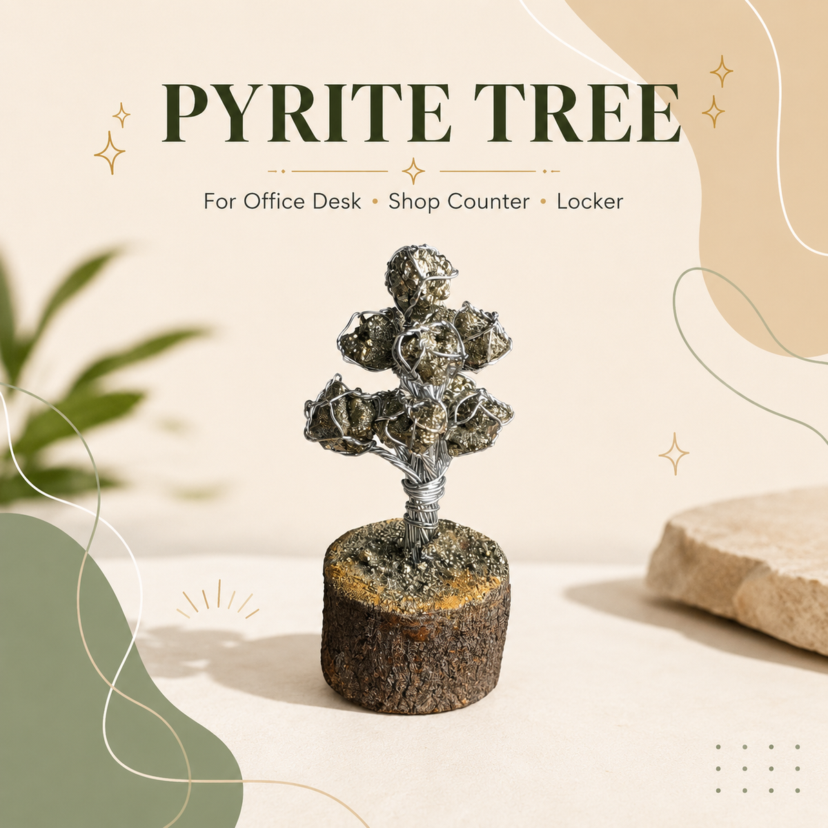 Mini Pyrite Tree for Office Desk