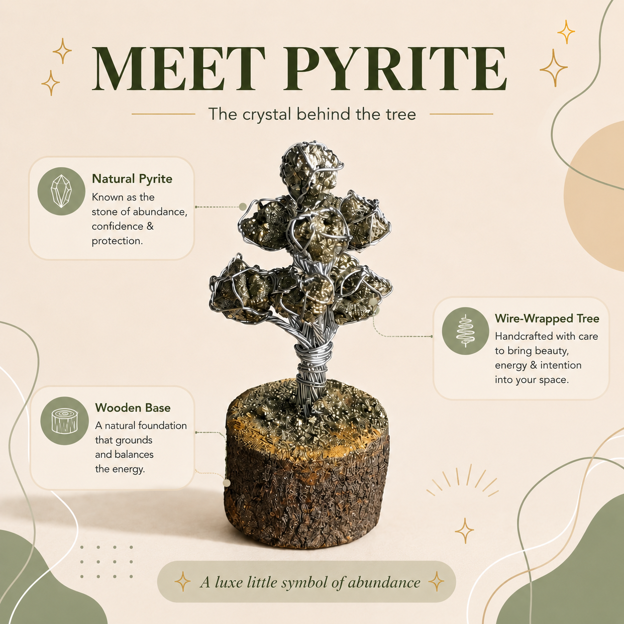 Mini Pyrite Tree for Office Desk