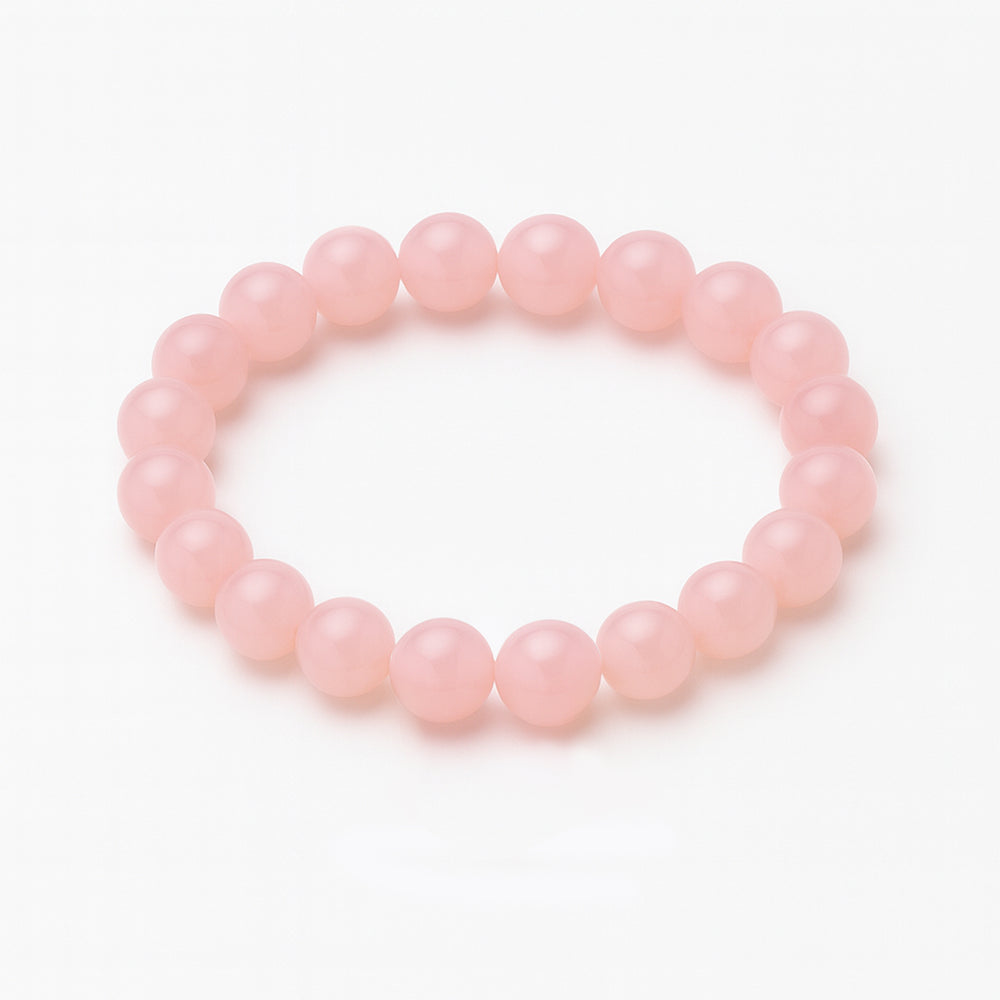 Natural Rose Quartz crystal bracelet close-up — Maayam India