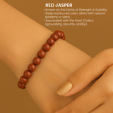 Natural Red Jasper crystal bracelet close-up — Maayam India