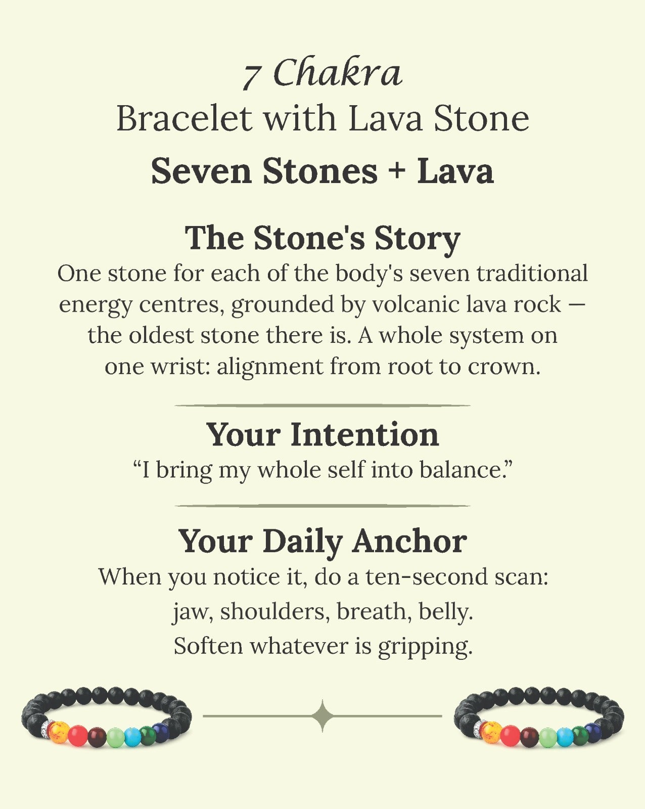 7 Chakra Bracelet with Lava Stone