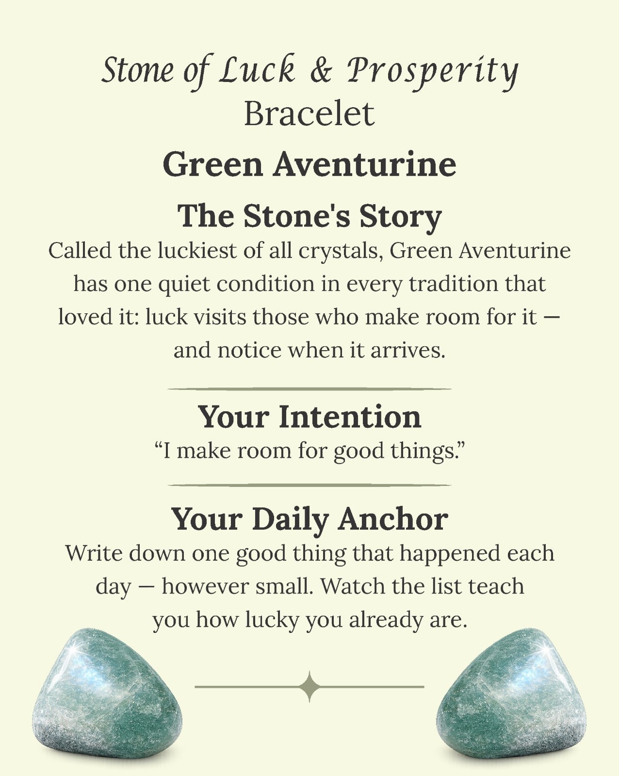 Stone of Luck & Prosperity Bracelet (Green Aventurine)