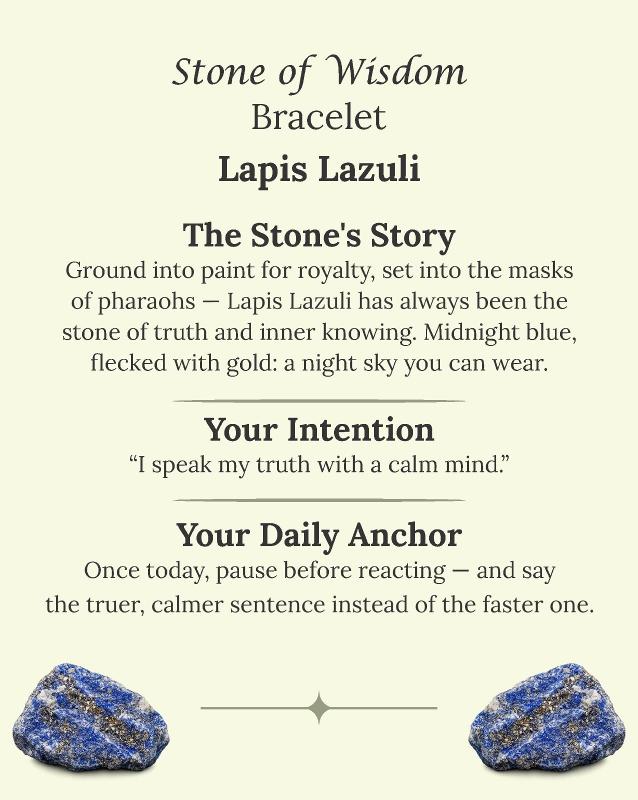 Stone of Wisdom Bracelet (Lapis Lazuli)