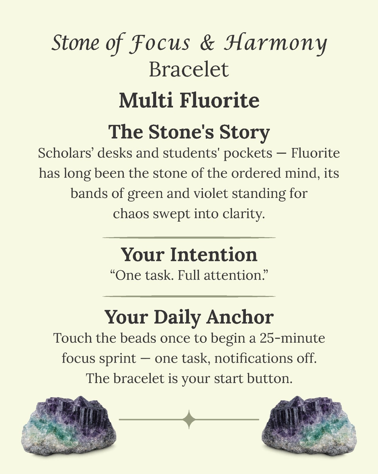 Stone of Focus & Harmony Bracelet (Multi Fluorite)