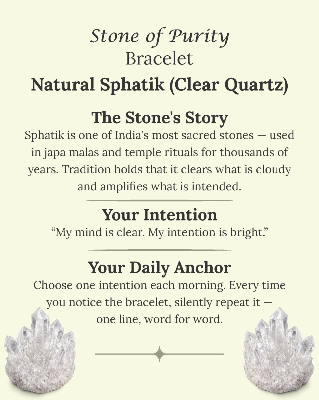 Stone of Purity Bracelet (Natural Sphatik / Clear Quartz)