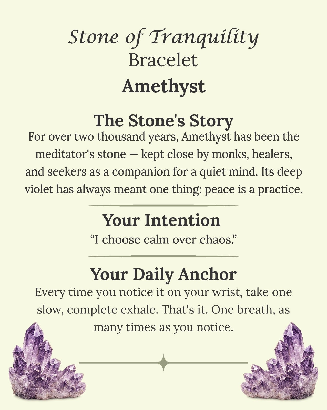 Stone of Tranquility Bracelet (Amethyst)