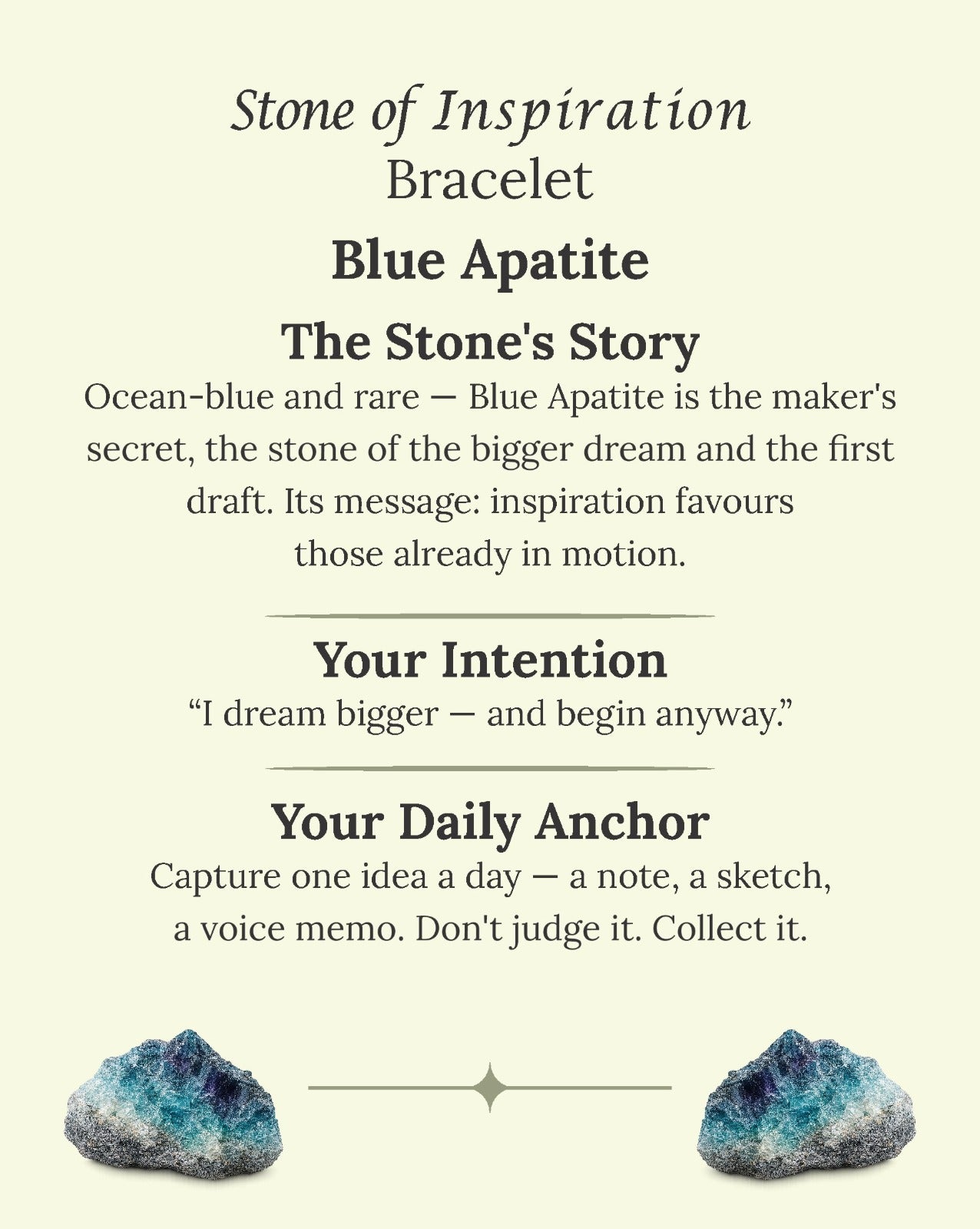 Stone of Inspiration Bracelet (Blue Apatite)